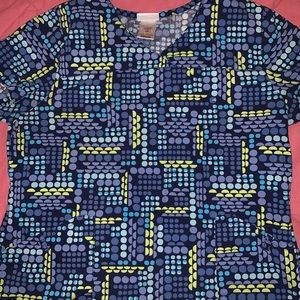 Large blue scrub top